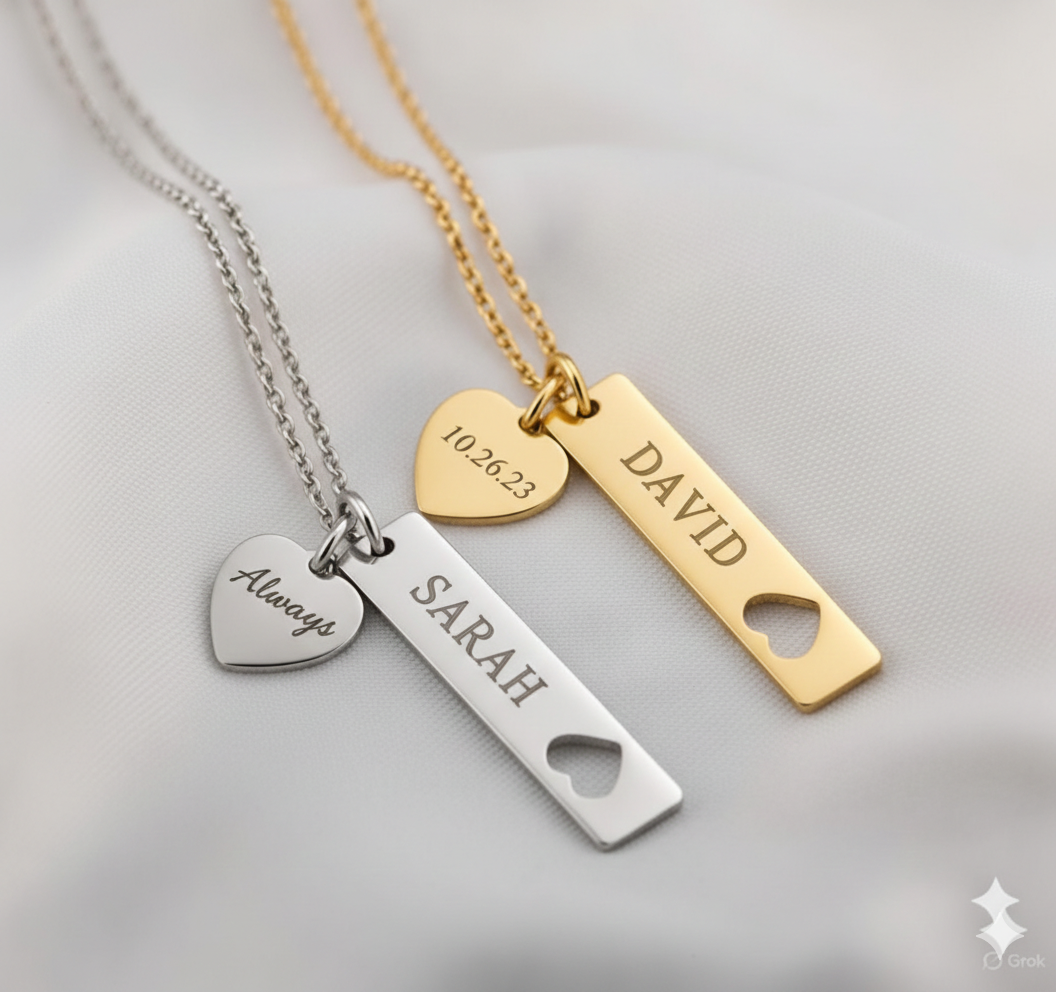 Custom Engraved Necklace – Personalised Name Jewellery