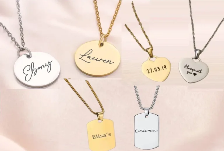 Personalized Engraved Pendant Necklace – Free Chain & Gift Box Included