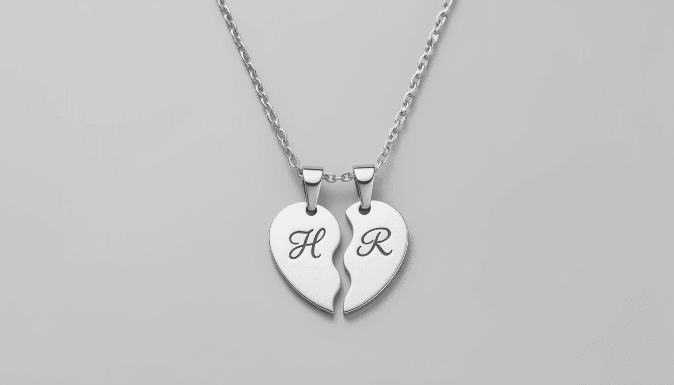 Silver Gold Broken Heart Best Friend 2Pcs Friendship Necklace Gift For Christmas