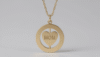 Personalised Engraved Womens Name Heart Revolving Necklace Gold Silver Christmas
