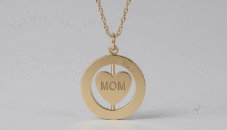 Personalised Engraved Womens Name Heart Revolving Necklace Gold Silver Christmas
