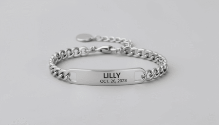 Child Newborn Baby Kid ID Name Bracelet Chain Birthday Gift Personalized Engrave