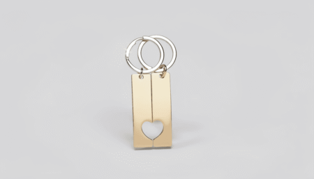 Personalised Half-Heart Bar Keyring Set 2-Piece Engraved Couple Name Keychain