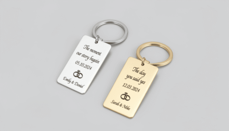 Personalized Engraved Keychain – Custom Name/Date Stainless Steel Gift