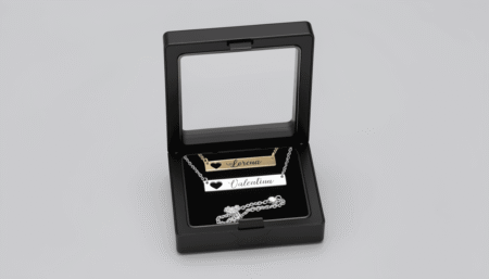 Effortless Elegance: Personalized Stainless Steel Open Heart Bar Necklace