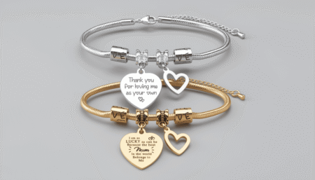 Custom Engraved Single Heart Chain Bracelet: Minimalist Stainless Steel Jewelry