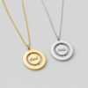 Personalised Engraved Women Name Circle Revolving Necklace Gold Silver Christmas